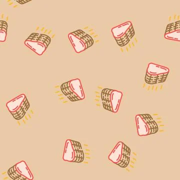 Ham smoked vector seamless pattern Stock Illustration
