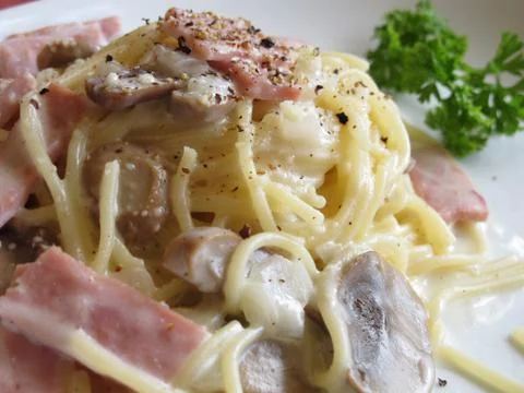 Ham spagetti Foto stock