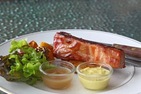 Ham steak Stock Photos