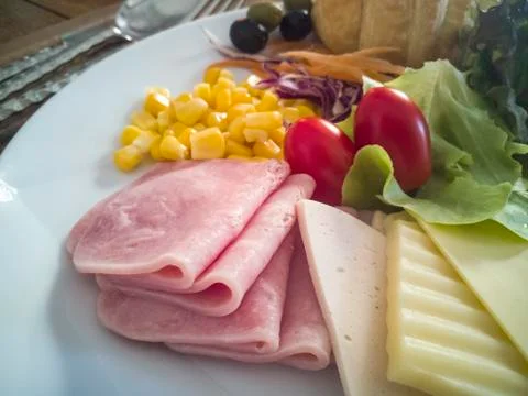 Ham on table Stock Photos