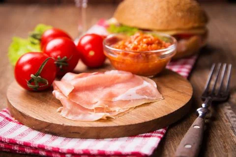 Ham with vegetable Foto stock