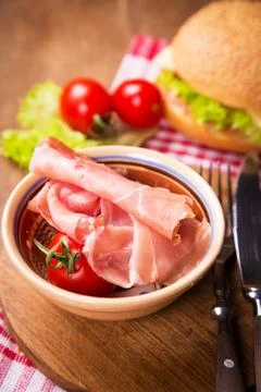 Ham with vegetable Foto stock