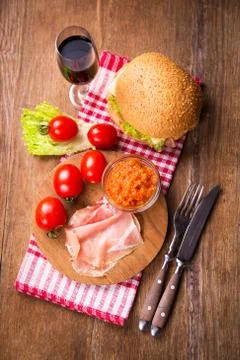 Ham with vegetable Foto stock