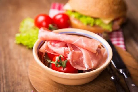 Ham with vegetable Foto stock