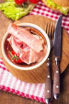 Ham with vegetable Stock Photos