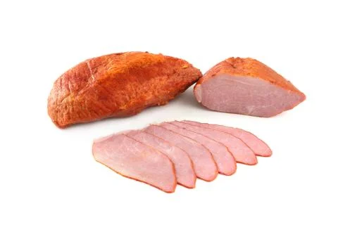 Ham on a white background Stock Photos