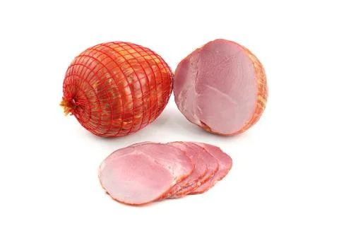 Ham on a white background Stock Photos