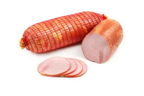 Ham on a white background Stock Photos