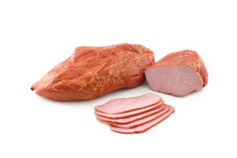 Ham on a white background Stock Photos