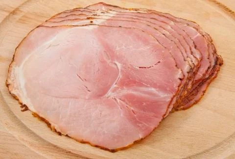 Ham on wood Stock Photos