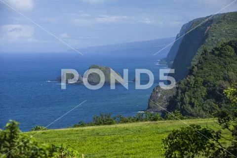 Hamakua Coast, near Pololu Valley Stock Photos