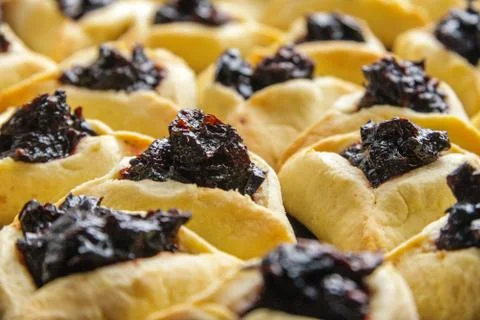 Hamantaschen cookies for Jewish festival of Purim Stock Photos