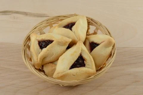 Hamantaschen raspberry pastries Stock Photos