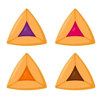 Hamantash Purim cookie set Stock Illustration