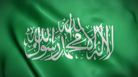 Hamas flag background realistic waving in the wind, 4K video Loop Stock Footage 279535021