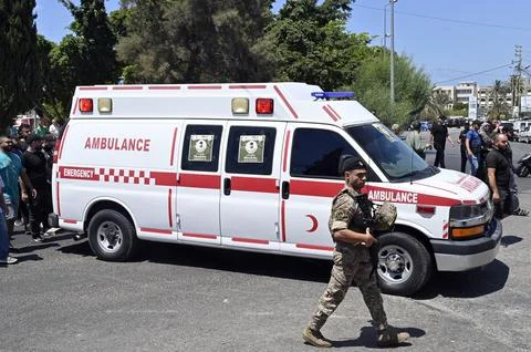 Hamas security official Samer Hajj killed in an Israeli drone attack, Sidon, Leb Stock Photos