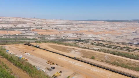 Hambach open pit mine operation area, coal mining lignite, industry, gigantic Stock Footage 342220649