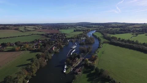 Hambleden Weir and Lock River Thames UK Video stock 132232070