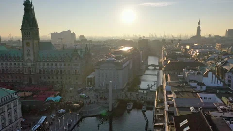 Hamburg City Center Stock Footage