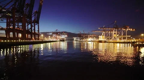 Hamburg container terminal Stock Footage 61113035