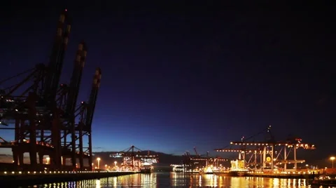 Hamburg container terminal in harbour Stock Footage 61114150