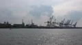 Hamburg docks on boat trip round the Hamburg harbour HD Footage