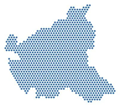 Hamburg dotted map, blue dots, German federal state Illustrazione stock