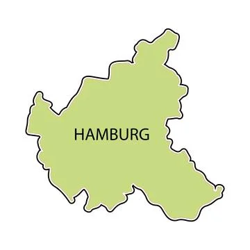 Hamburg germany map icon Stock Illustration