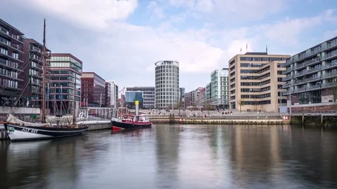 Hamburg Hafencity Hyperlapse Stock Footage 70582986