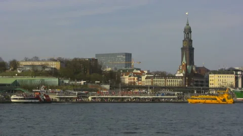 Hamburg harbor Stock Footage