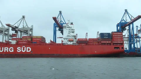 Hamburg Harbor Stock Footage 29189210