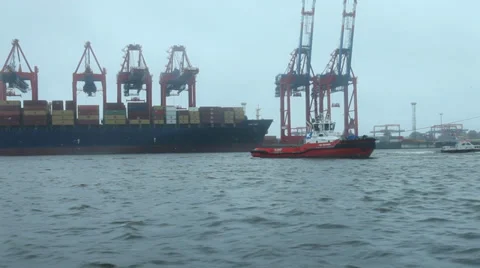 Hamburg Harbor Stock Footage 29190423
