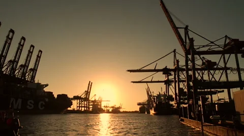 Hamburg harbor Stock Footage 53201599