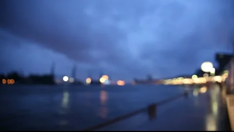 Hamburg harbor with rack focus Stock-Footage 8687884