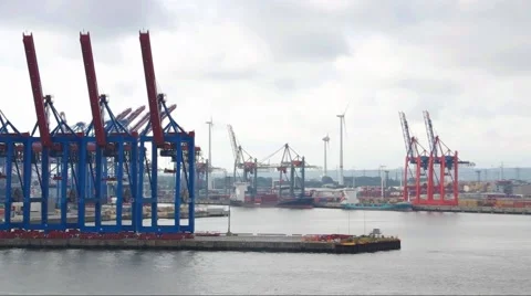 Hamburg harbour in a timelapse Stock Footage 52335778