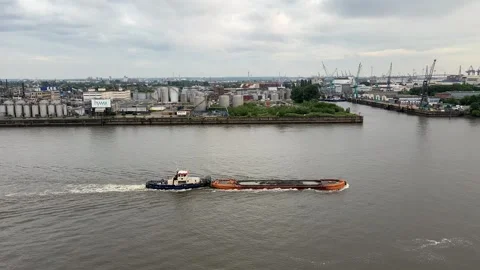 Hamburg Port Ship 2 Stock Footage 310709829