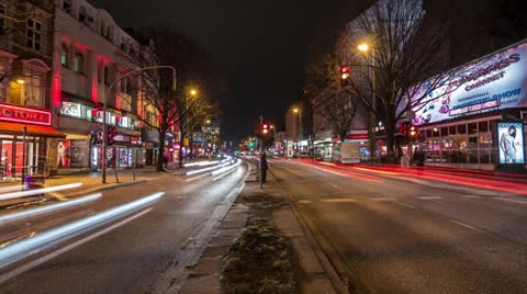 Hamburg Reeperbahn Time Lapse Stock Footage 25068700