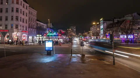 Hamburg Reeperbahn Time Lapse Stock Footage