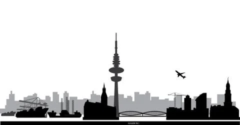 Hamburg skyline Stock Illustration