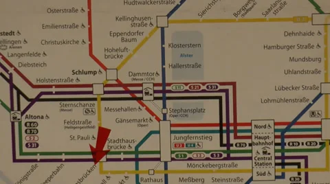 Hamburg subway map Stock Footage 33750076