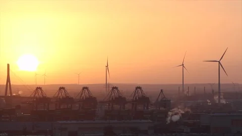 Hamburg sunset Stock Footage 98608819