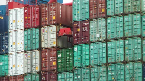 Hamburg / unloading of a container on a cargo ship Stock Footage 39724914