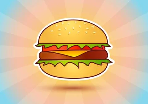 Hamburger on abstract background 스톡 일러스트