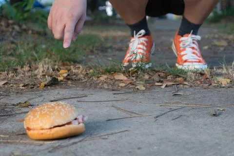 Hamburger and jogging Stock Photos