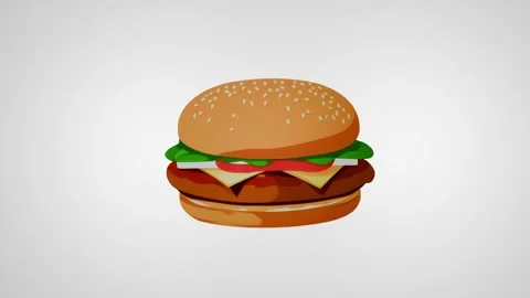 Hamburger animation. Fast food. Stock Footage 287873377