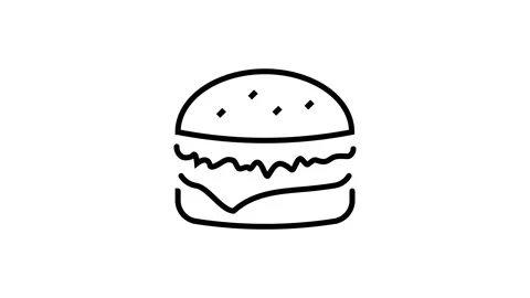Hamburger Animation Icon Stop motion video 4K. Alpha channel Stock Footage 134969357