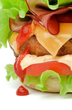 Hamburger with Bacon Stock Photos