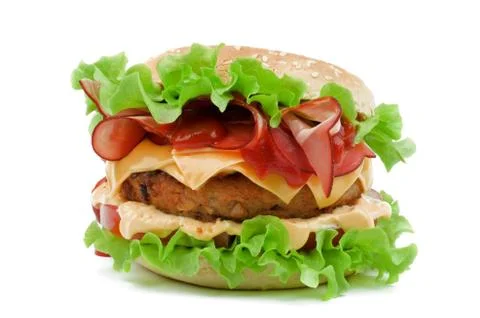 Hamburger with Bacon Stock Photos