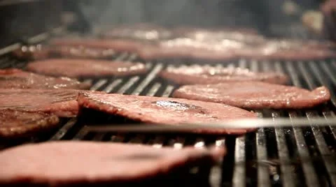 Hamburger on barbecue Stock Footage 18165656