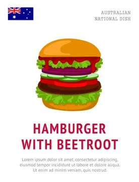 Hamburger with beetroot. Stock Illustration